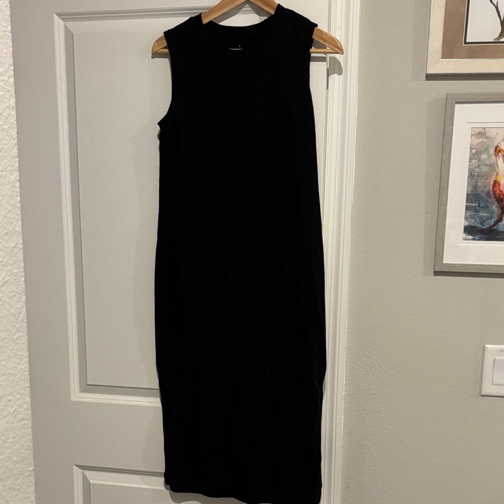 Everlane 100% Organic Cotton Black Sleeveless Dress